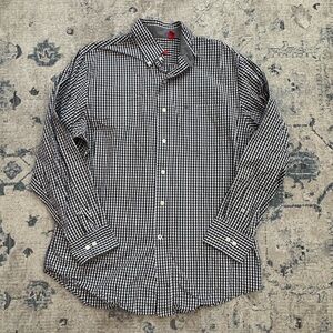 IZOD Men’s Gingham Long Sleeve Button Down size M